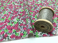 【100cm】オーガニック30/-コンパウンド天竺ニット フラワーアンジェ花柄エクリュ×チェリー
