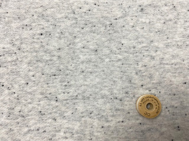 30/-TOP杢ネップ裏毛ニット グレー杢白晒