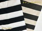 25/2綿リネン天竺ボーダー　オフｘクロ