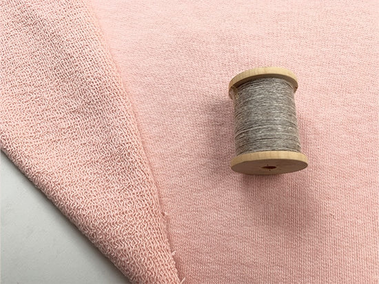 【数量限定】コットンリネンガラ紡風裏毛 ピンク
