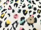 40/コーマスムースニット スマイリーレオパード柄キャンディポップ
