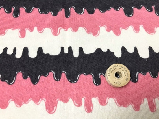 24/-CM裏毛ニット アイスクリームボーダー柄ストロベリーチョコ