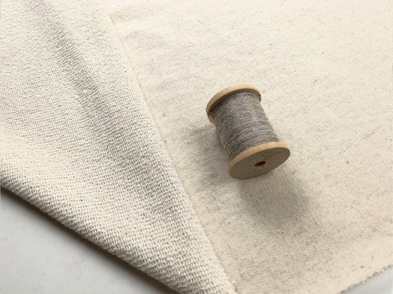 【数量限定】コットンリネンガラ紡風裏毛 ベージュ