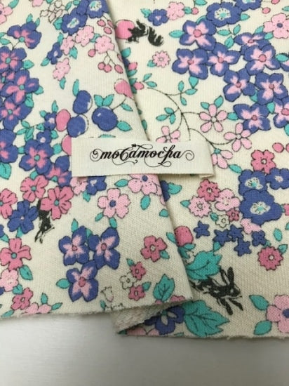 24/-CM裏毛ニット フルーツカシェモア柄ナイトミスト