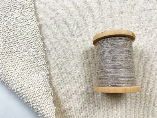 【数量限定】コットンリネンガラ紡風裏毛 ベージュ