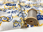 30/-コーマ度詰天竺ニット スイーツグラフィティ柄オフ×マンゴー