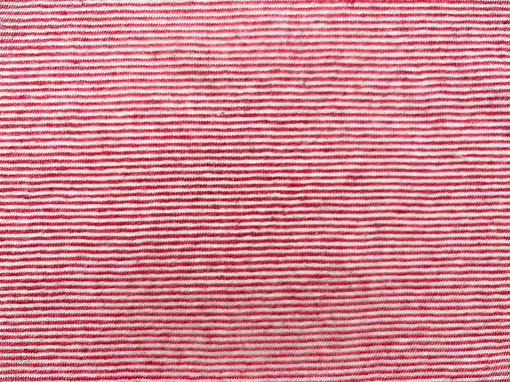 リネンコットンサニーズミジンボーダー天竺 レッド杢