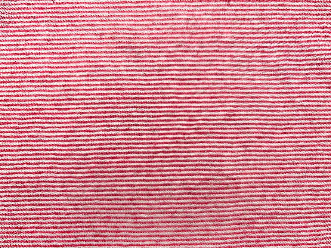 リネンコットンサニーズミジンボーダー天竺 レッド杢