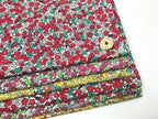 【100cm】オーガニック30/-コンパウンド天竺ニット フラワーアンジェ花柄エクリュ×チェリー