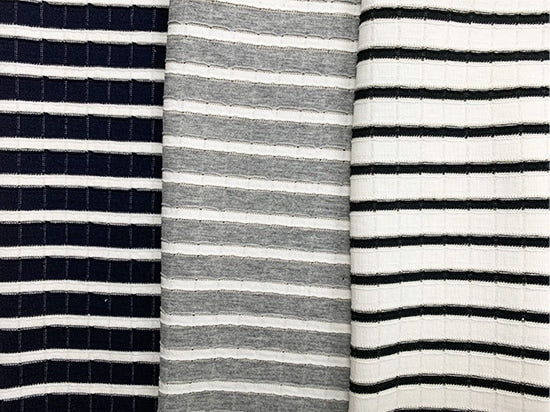 パラソルボーダー  グレー杢×オフ