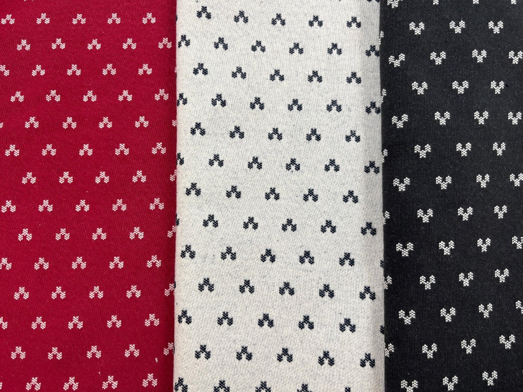 バーズアイ風ジャガード裏毛 レッド