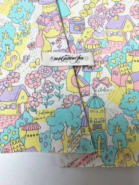 30/-オーガニック天竺ニット スイートガーデン柄エクリュ×シュガー