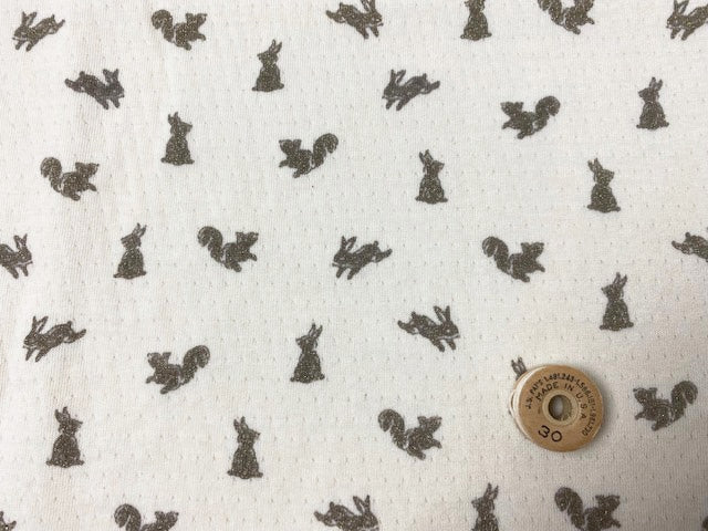 リバーシブルＰＯＴＩ接結ニット ウサギとリス柄 シャークGD