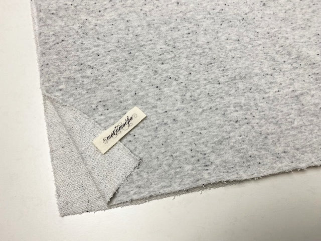 30/-TOP杢ネップ裏毛ニット グレー杢白晒