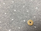 オリジナル30/20TOP杢裏毛ニットタイニーハート柄発泡プリント グレー杢×ホワイト