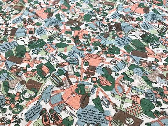 40/10裏毛ニット TOY BOX2オートミール杢 ライトアーミー