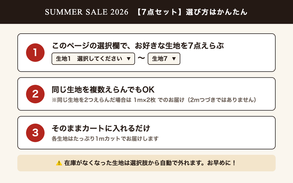 7点セットの選び方 3ステップ